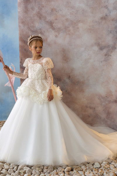 Pentelei Couture 3700 | Girls Stunning Communion Flower Girl Dress