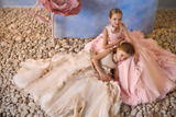 Pentelei Couture Sheer Tulle & Satin Flower Girl Dress - Elegant Formal Attire