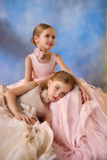 Pentelei Couture Sheer Tulle & Satin Flower Girl Dress - Elegant Formal Attire