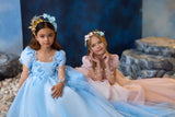 Fairytale Powder Pink & Blue Gown | Pentelei Couture | Flower Girl Pageant