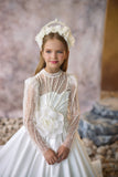 Elegant Ivory Beaded Flower Girl Gown | Pentelei Couture | First Communion