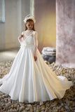 Elegant Ivory Beaded Flower Girl Gown | Pentelei Couture | First Communion