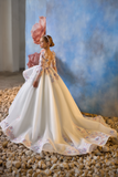 Pentelei Couture Flower Girl Wedding Gown with Floral Embroidery