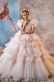 Enchanting Pink Ruffled Gown | Pentelei Couture | Flower Girl Dress