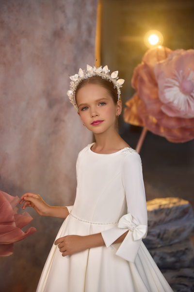 Communion Flower Girl Gown with Train | Pentelei Couture 3720