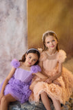 Charming Peach Tulle Girls Pageant Dress | Pentelei Couture | Birthday & Special Occasion