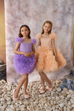 Charming Peach Tulle Girls Pageant Dress | Pentelei Couture | Birthday & Special Occasion