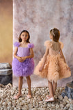 Charming Peach Tulle Girls Pageant Dress | Pentelei Couture | Birthday & Special Occasion