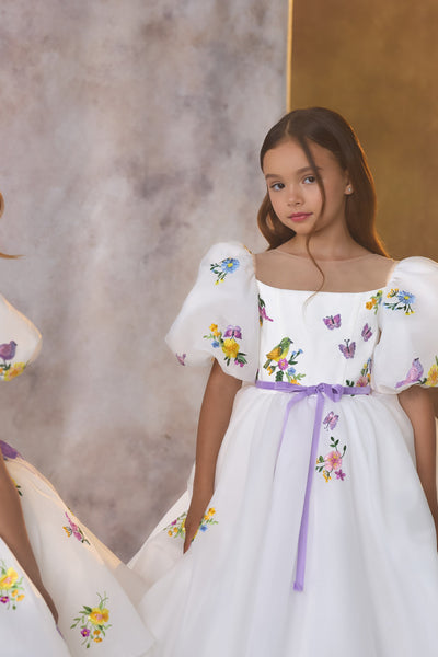 Enchanting Floral Embroidered Floor-Length Gown | Pentelei Couture | Father Daughter Dance