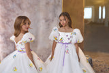 Charming Floral Embroidered Girls Dress | Pentelei Couture | Perfect for Special Occasions