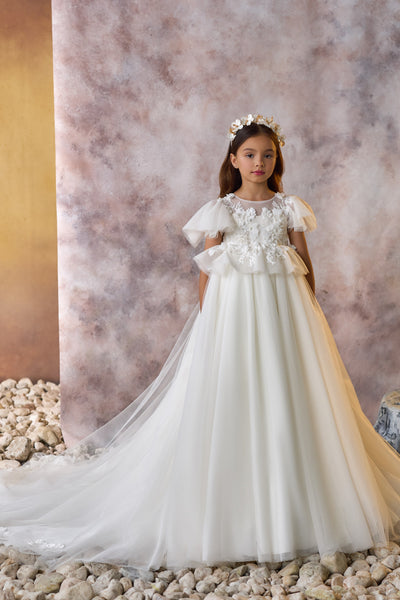 Delicate Ivory Flower Girl Gown | Pentelei Couture | First Communion
