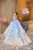 Enchanting Blue Ruffle Gown | Pentelei Couture | Girls Pageant & Special Occasion