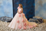 Dreamy Floral Embellished Flower Girls Gown | Pentelei Couture