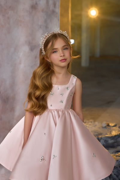 Pentelei Girls Couture 3737 | Pink Mikado Special Occasion Dress