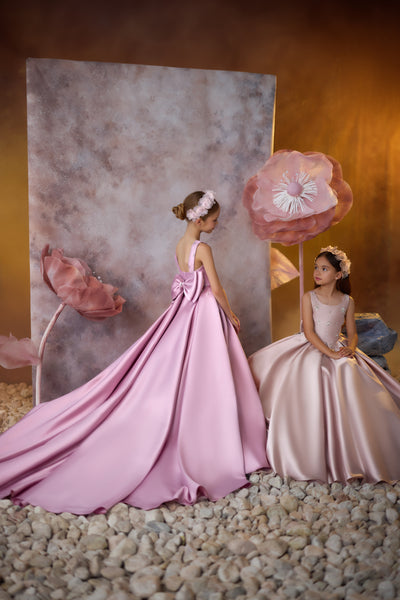 Charming Flower Girl Satin Ball Gown | Pentelei Couture | Natural Pageant