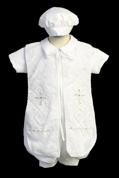 Luca Dedication Set | Boys Baptism Outfit in White or Ivory