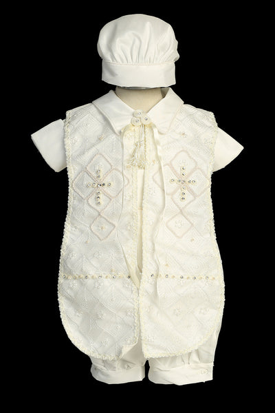 Luca Dedication Set | Boys Baptism Outfit in White or Ivory
