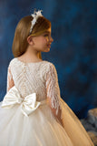 Ivory Cappuccino Flower Girl Gown | Pentelei Couture | Elegant Pageant Dress