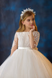 Ivory Cappuccino Flower Girl Gown | Pentelei Couture | Elegant Pageant Dress