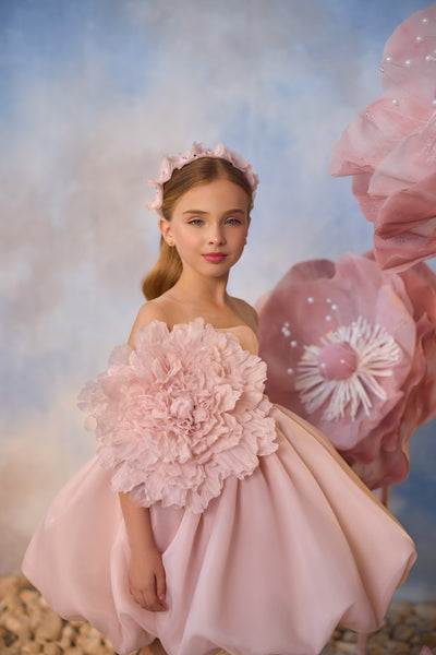 Elegant Kids Short Birthday Dress | Pentelei Couture | Girls Pageant Dress
