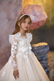 Elegant Lace Gown | Pentelei Couture | Flower Girl Communion Dress