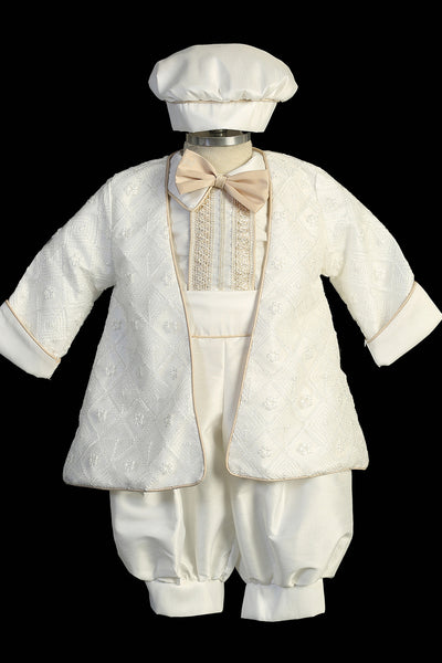 Boys’ Christening Outfit – 5-Piece Baptism Suit in White or Ivory