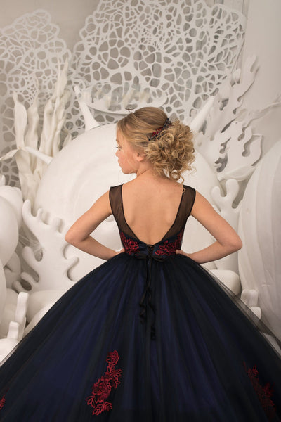 Pageant Tulle Flower Girl Gown Special Occasion Party Dress For Girls