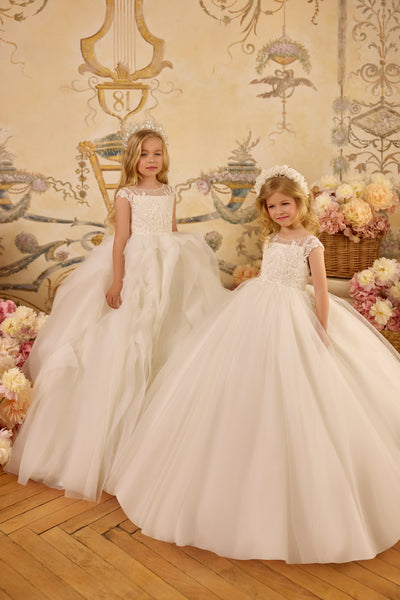 Elegant White Couture Dress | Pentelei Couture Communion & Flower Girl