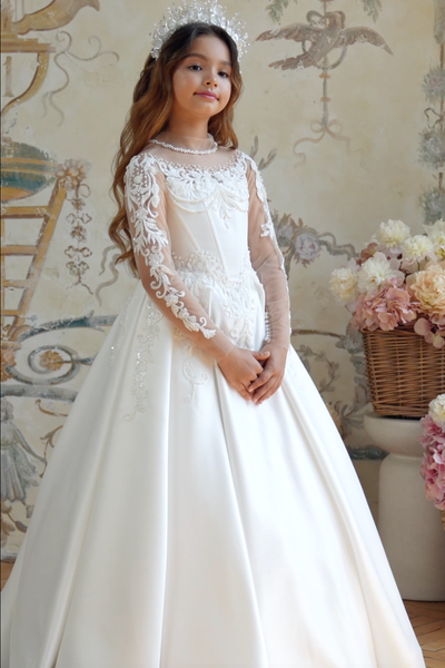 Anneliese Ivory Lace Gown | Pentelei Couture