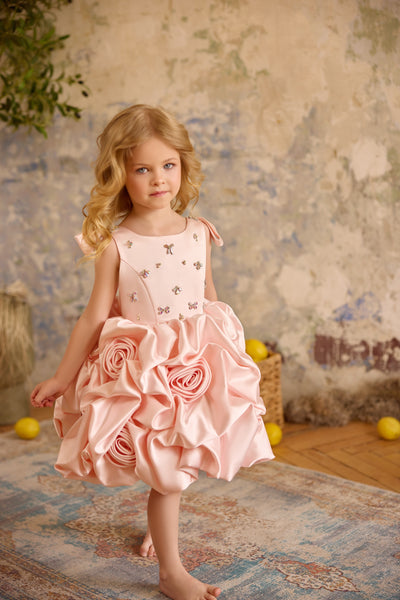 Elowen Rosette Gown | Pentelei Couture Girls Pageant Flower Girl Dress