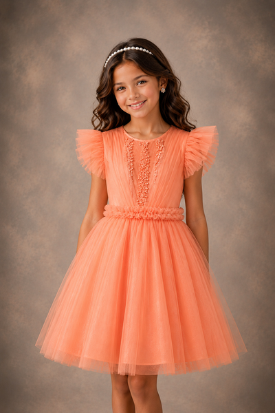 Girls Tulle Party Dress Beaded Bodice | Sparkle Collection