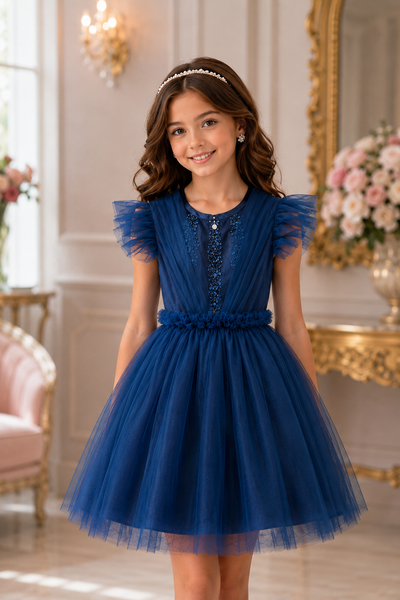 Girls Tulle Party Dress Beaded Bodice | Sparkle Collection