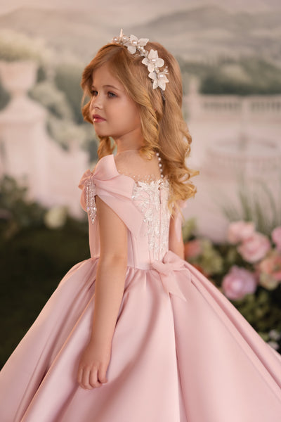 Luxury Satin Girls Ball Gown | Pentelei Couture