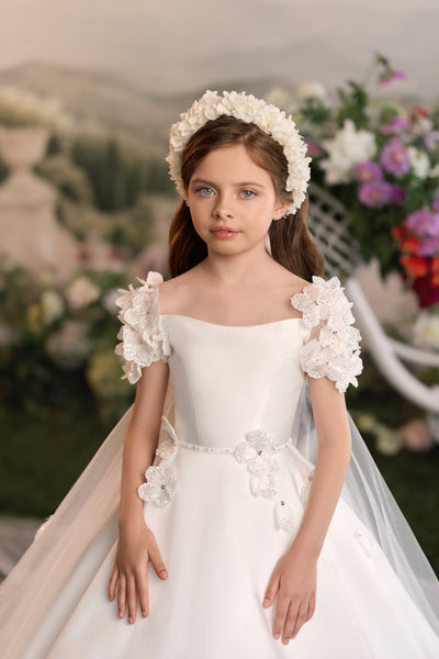 Pentelei Couture Luxury Flower Girl Gown with Train