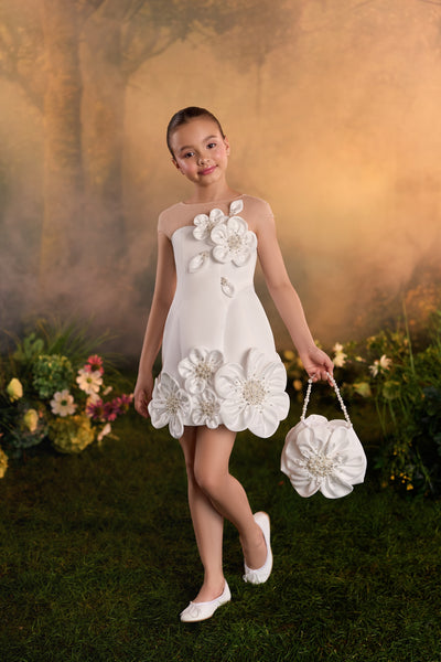 Pentelei Couture 3D Floral Girls Party & Pageant Dress
