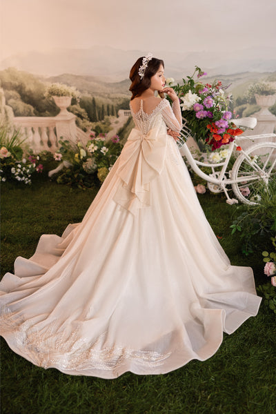 Pentelei Couture Beaded Girls Pageant Ball Gown