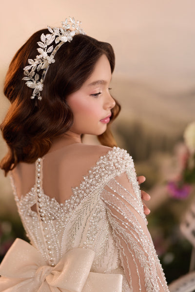 Pentelei Couture Beaded Girls Pageant Ball Gown