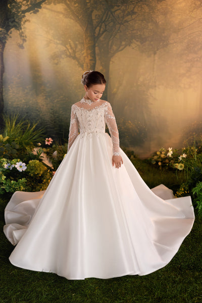 Pentelei Couture Beaded Girls Communion Ball Gown