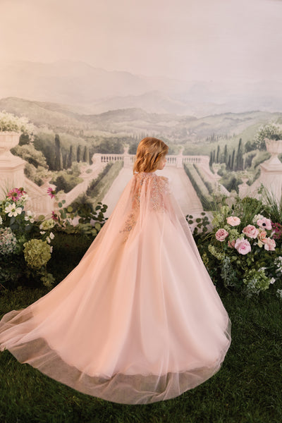 Pentelei Couture Girls Cape Gown | Special Occasion Dress