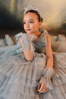 Pentelei Couture Ruffle Tulle Girls Pageant Gown