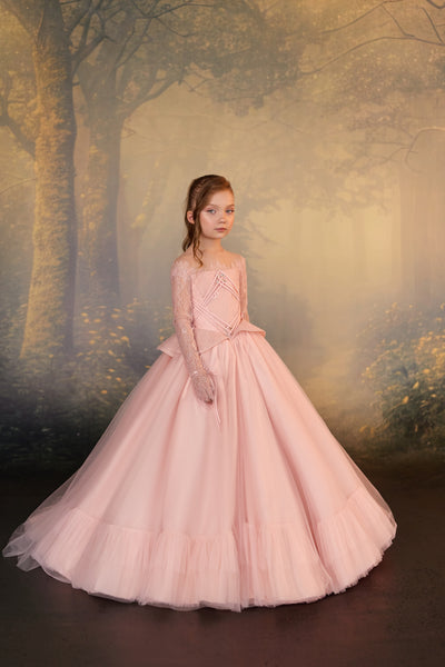 Pentelei Couture Corset Lace Girls Formal Dress