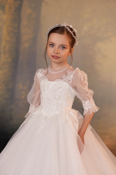 Pentelei Couture Ivory Lace First Communion Dress