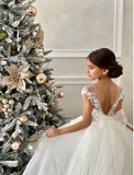 Cameron Wedding Tulle and Lace Flower Girl Dress