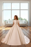 Ivory Girls Satin Dress | Juliette Grace Gown – Pentelei Couture