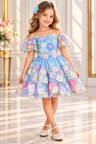 Girls Floral Pageant & Flower Girl Dress | Signature Designer