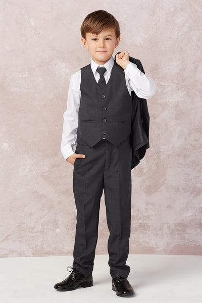 Classic Boys’ 5-Piece Suit – Available in Dark Gray, Khaki, Light Gray & Navy