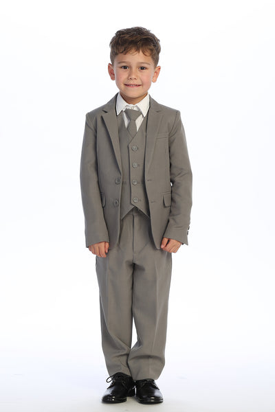 Classic Boys’ 5-Piece Suit – Available in Dark Gray, Khaki, Light Gray & Navy