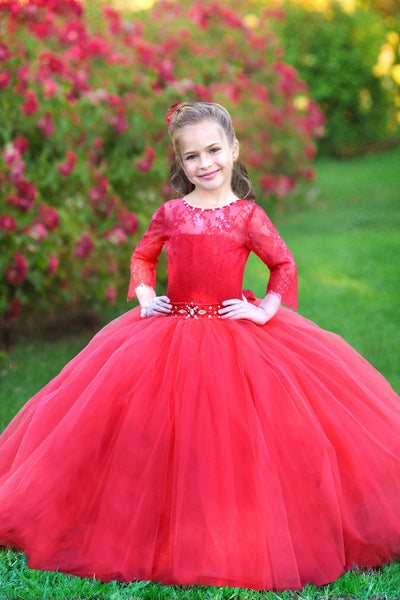 Gorgeous Pageant Wedding Flower Girl Tulle Dress Baby Birthday Party Dress
