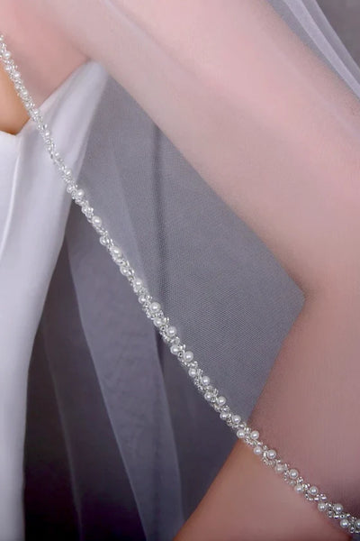 Seraphina Crystal & Pearl Communion Veil