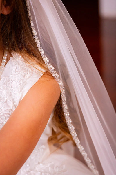 Seraphina Crystal & Pearl Communion Veil